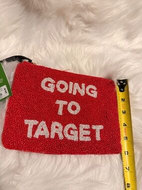 Kate Spade Beaded 'Going to Target' Red Wristlet Pouch
